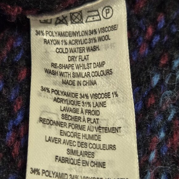 French Connection Womens Chunky Knit Wool Sweater Burgundy Size S - Picture 10 of 10